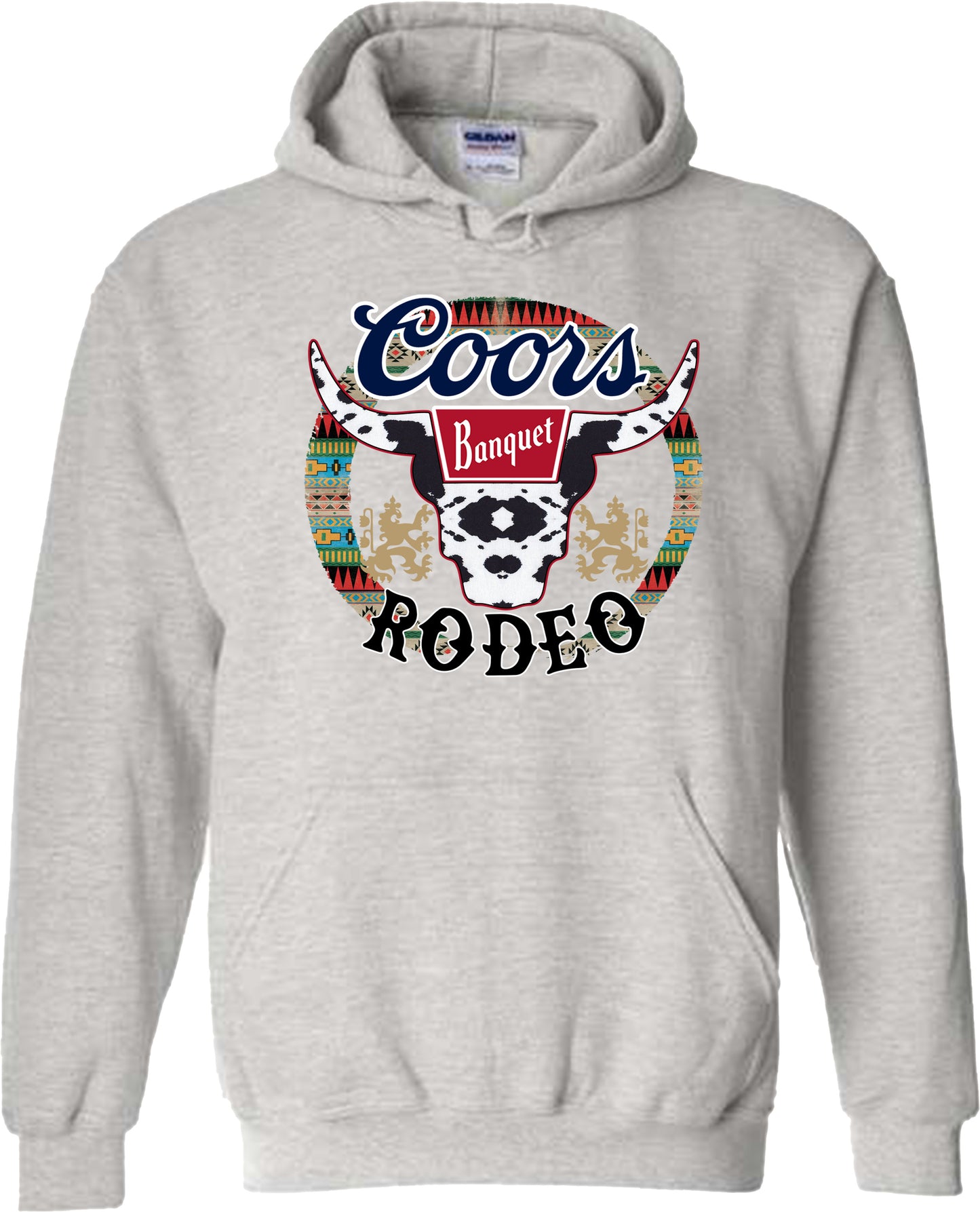 COORS BANQUET COWHIDE SKULL SWEATSHIRT OR HOODIE