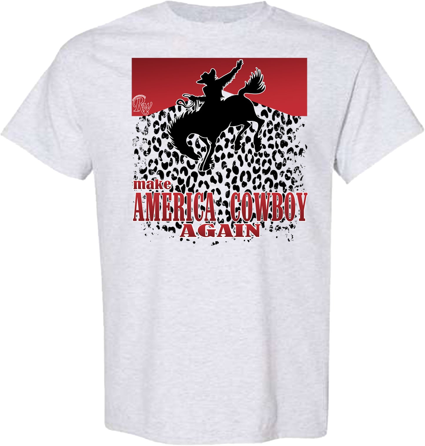 MAKE AMERICA COWBOY AGAIN LEOPARD TSHIRT