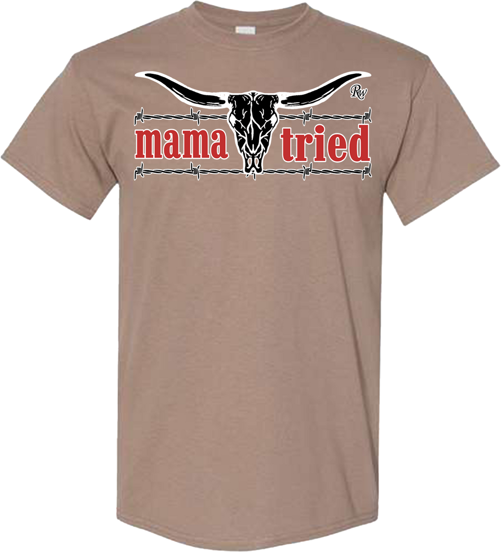 MAMA TRIED BARB SKULL TSHIRT