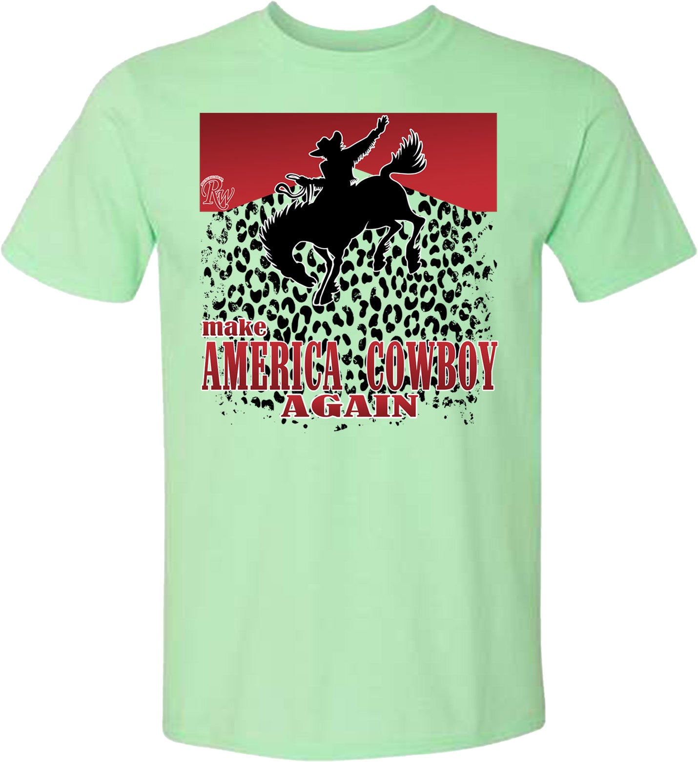 MAKE AMERICA COWBOY AGAIN LEOPARD TSHIRT