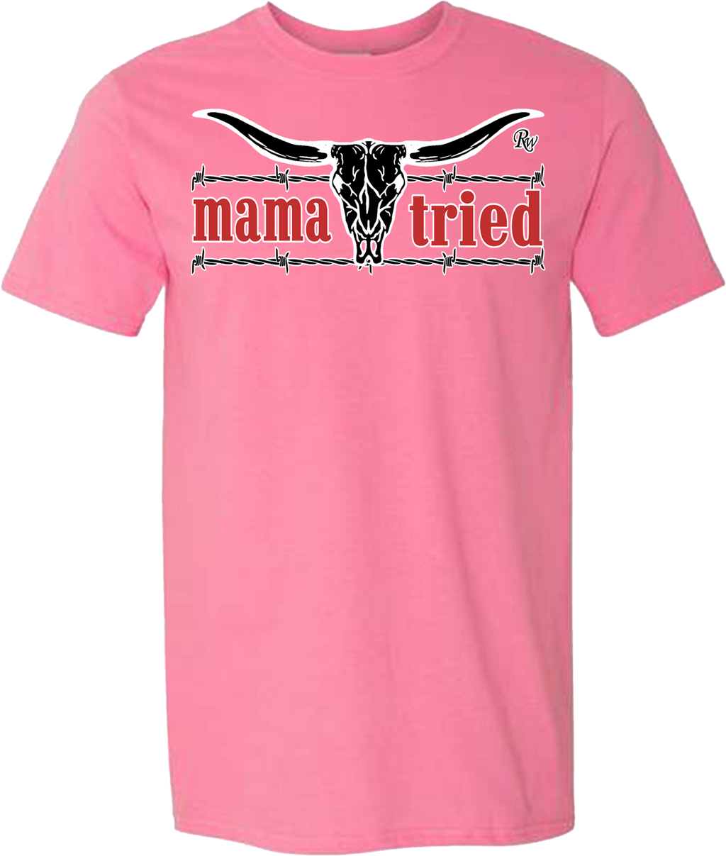 MAMA TRIED BARB SKULL TSHIRT