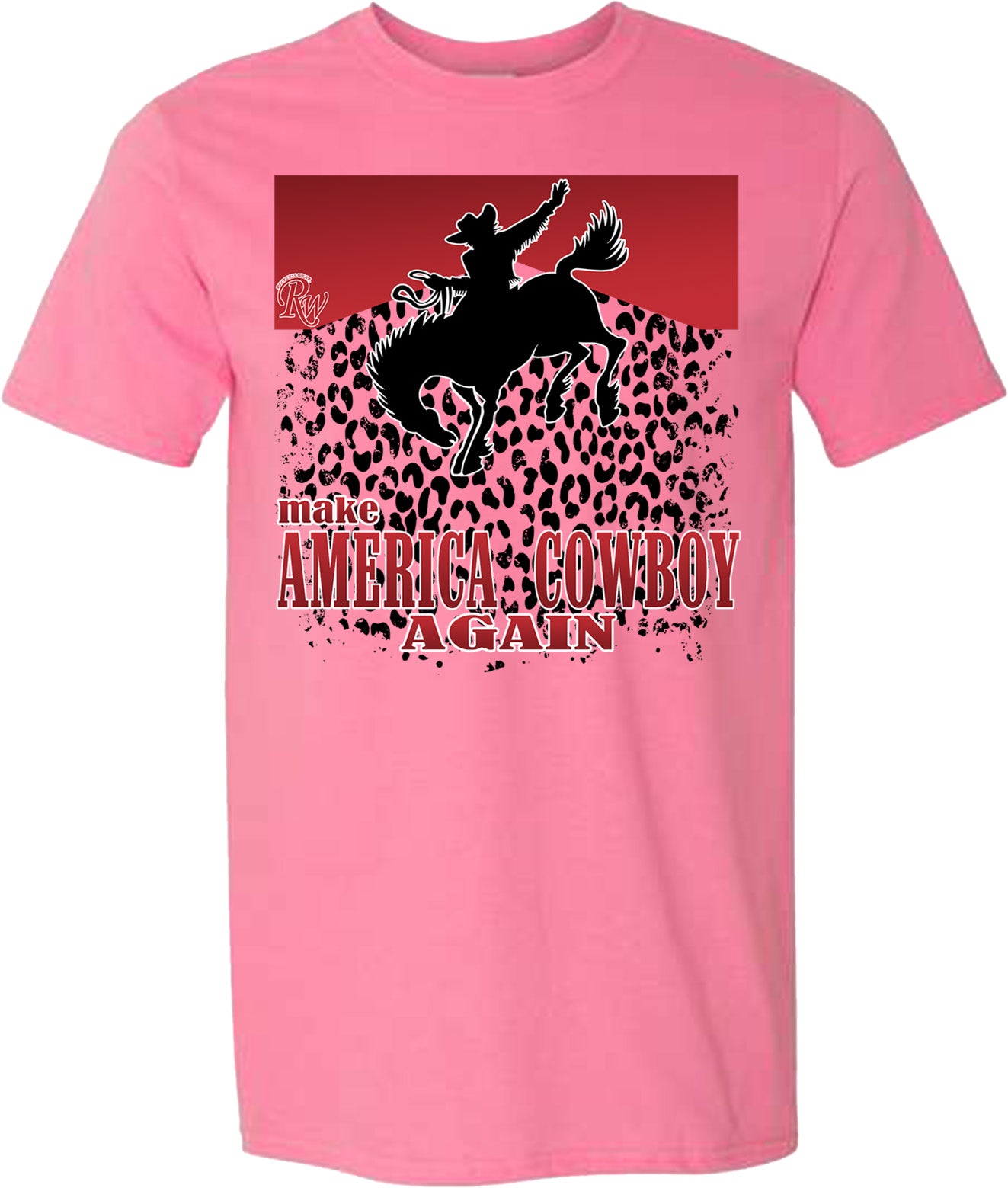 MAKE AMERICA COWBOY AGAIN LEOPARD TSHIRT