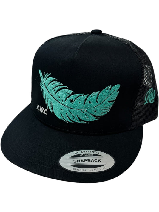 TEAL FEATHER HAT