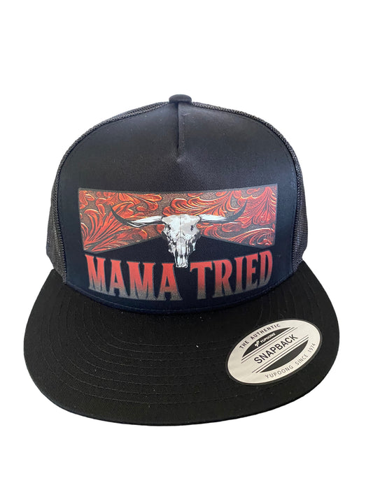 MAMA TRIED BROWN PRINT HAT