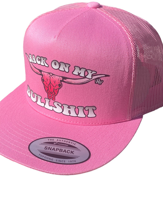 BACK ON MY BULLSHIT PINK SKULL HAT