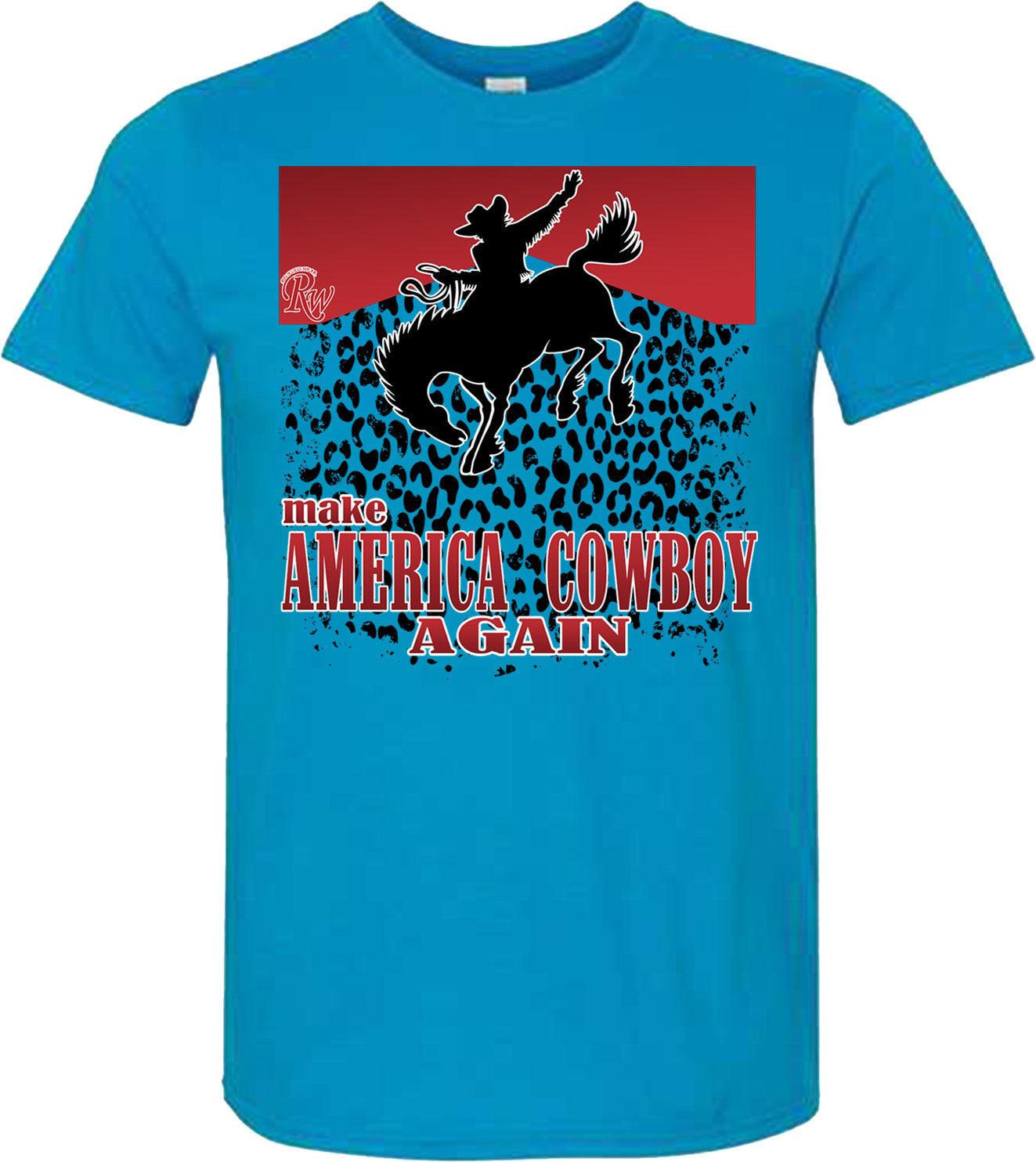 MAKE AMERICA COWBOY AGAIN LEOPARD TSHIRT