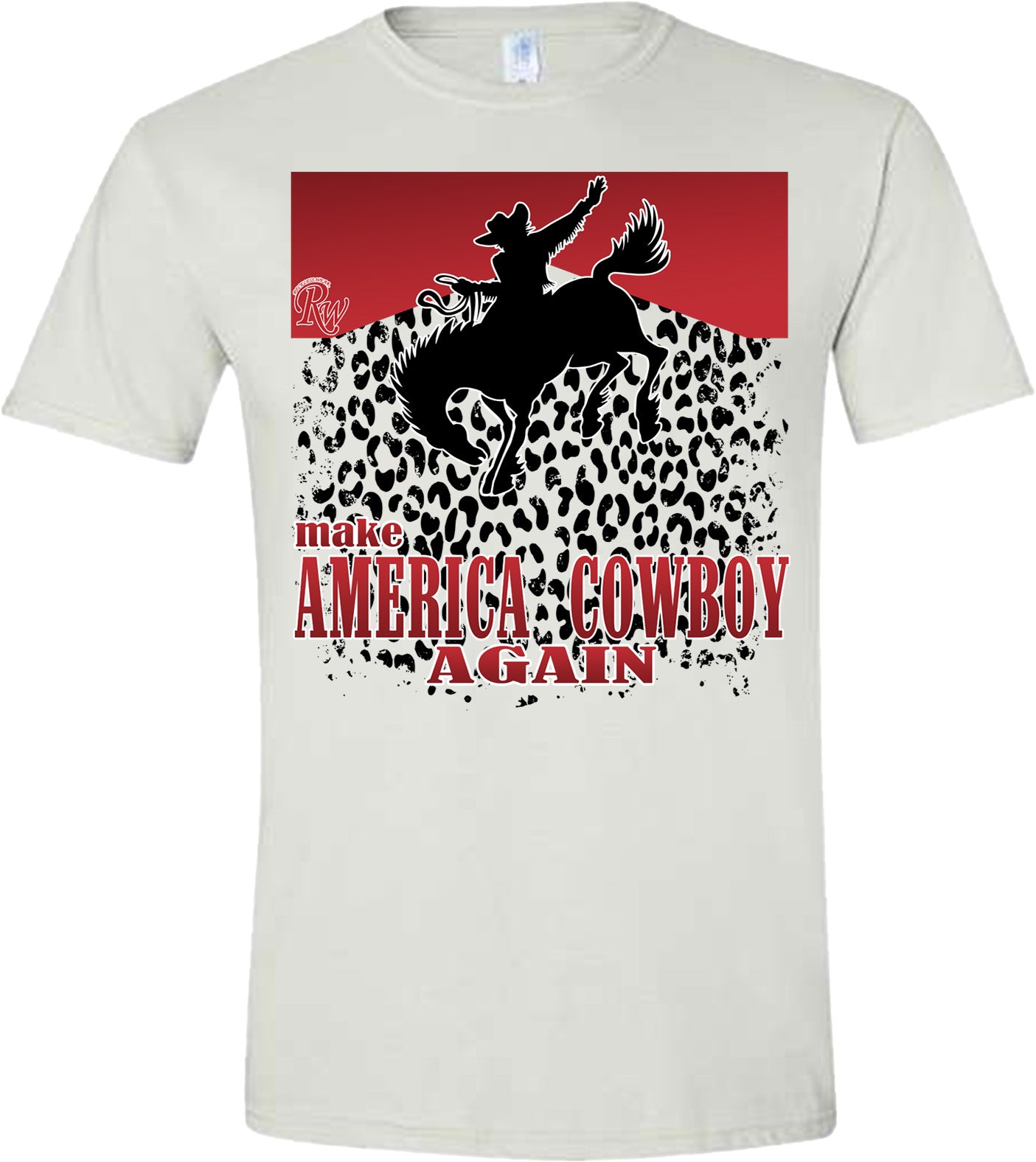 MAKE AMERICA COWBOY AGAIN LEOPARD TSHIRT